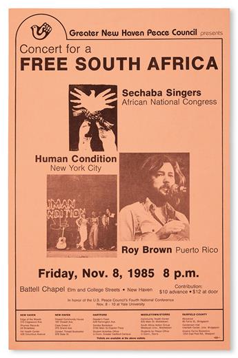 (AFRICA--SOUTH AFRICA.) APARTHEID & ITS AMERICAN COUNTERPART. Reaganism: Black Genocide (two-sided) * APARTHEID * CONCERT FOR A FREE SO